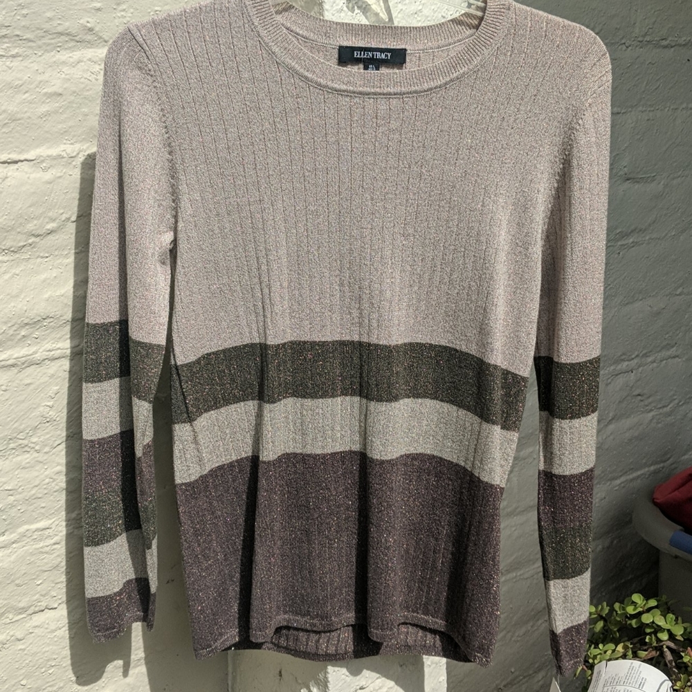 Ellen Tracy gold sparkly sweater
